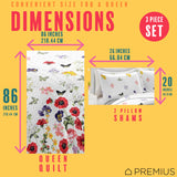 PREMIUS Butterfly 3 Piece Microfiber Wrinkle-Free Quilt Set, White-Multi from ShopBobbys