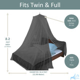Just Relax Elegant Mosquito Net Bed Canopy Set, Black, Twin-Full from ShopBobbys
