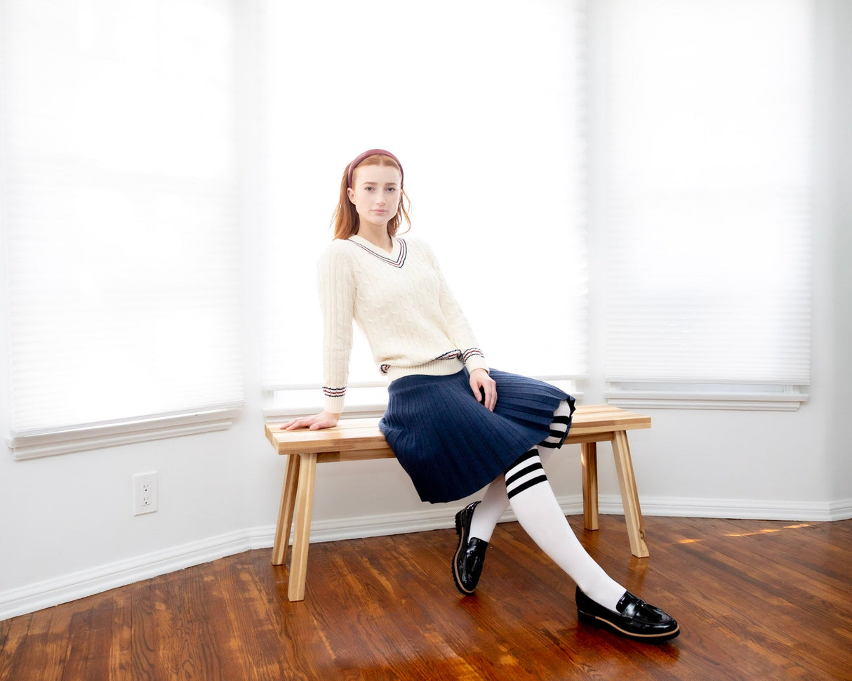 MM YEAR ROUND PLEATED - DENIM WASH. from Mia Mod