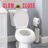 PREMIUS Slow Close Beveled Plastic Toilet Seat, Standard Round, 17 Inches from ShopBobbys