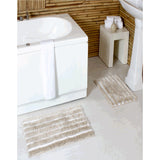 PREMIUS Emma 2 Piece Striped Fur Bath Rug Set, 17x24 & 20x32 Inches from ShopBobbys