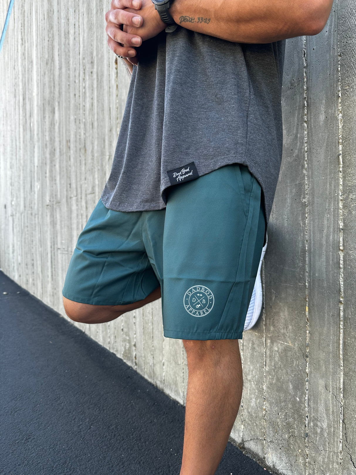Light Weight Active Shorts (Emerald) from DadBod Apparel