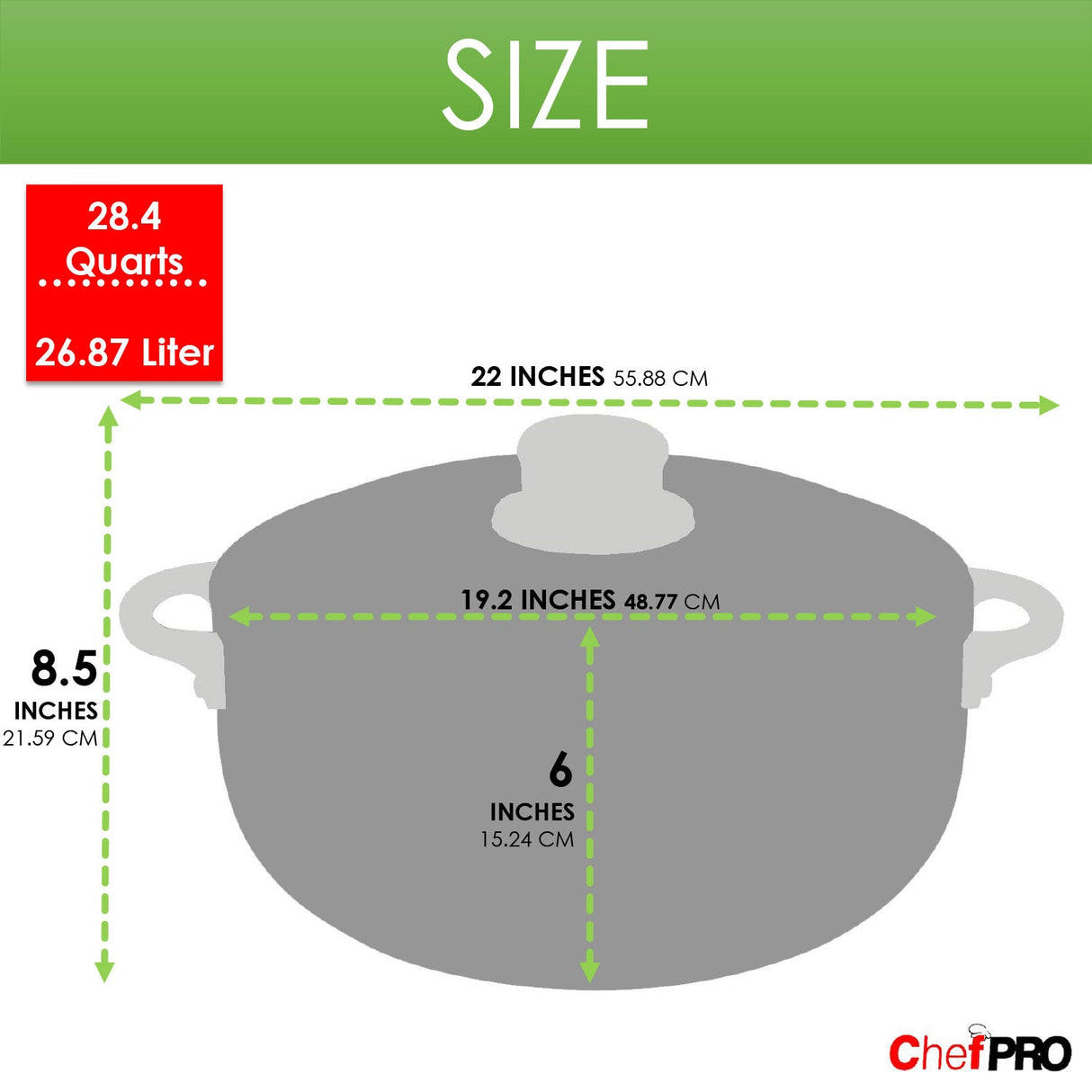 Chef PRO Commercial Grade Aluminum Caldero Stock Pot, 28.4 Quarts from ShopBobbys