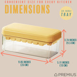 PREMIUS 2 Tray Ice Cube Tray with Container and Scoop, Yellow-Clear from ShopBobbys