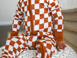 COPPER CHECKERS DREAM ROMPER from DREAM BIG LITTLE CO