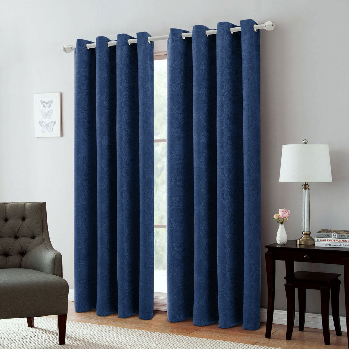 Andy Ogee Room Darkening Curtain Grommet Window Panel, 54x84 Inches from ShopBobbys