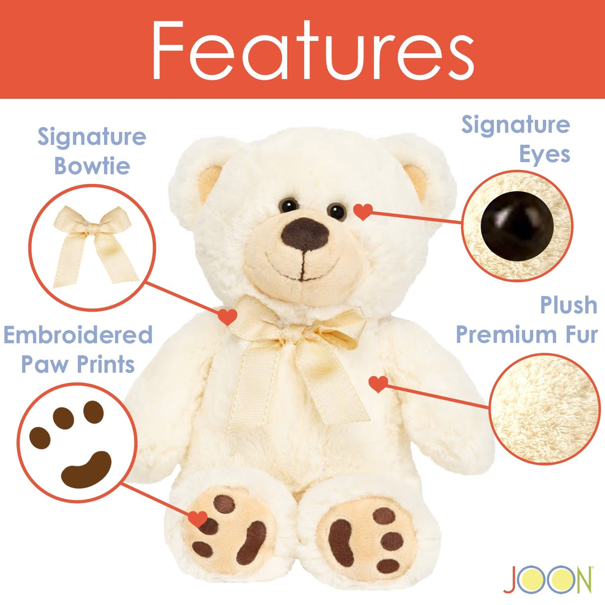JOON Mini Teddy Bear, Cream, 13 Inches from ShopBobbys