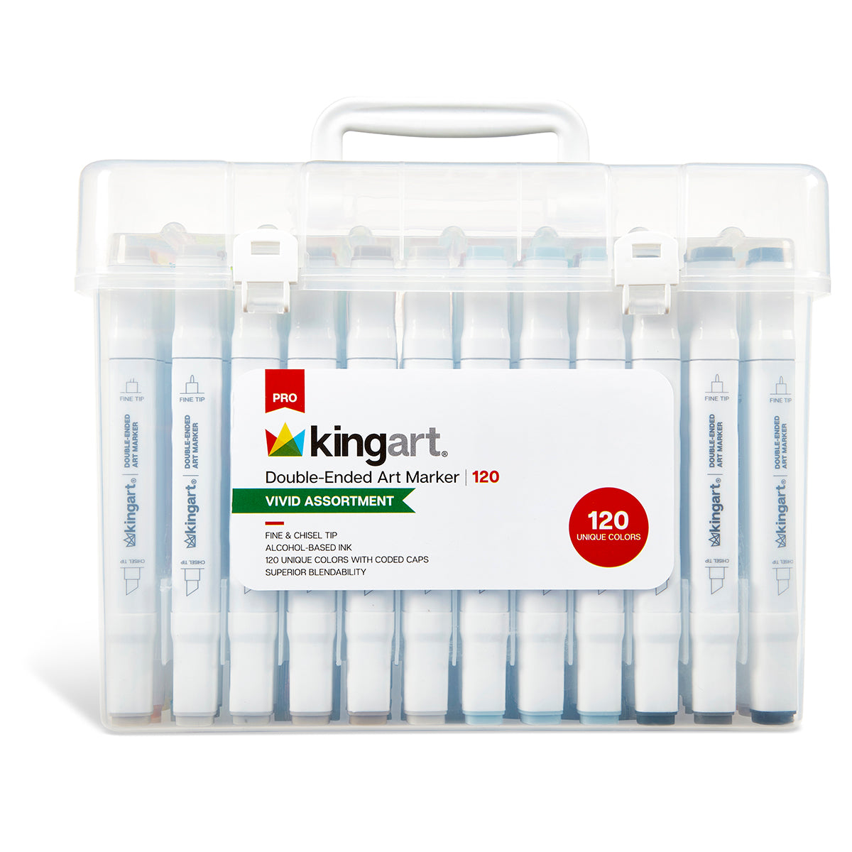 Double-Ended Alcohol Markers 120 Colors from KINGART