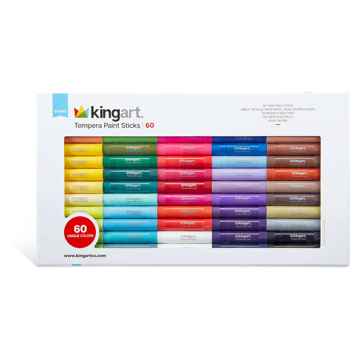 Tempera Paint Sticks, 60 Colors from KINGART