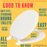 PREMIUS Wood Toilet Seat, Standard Round, 17 Inches from ShopBobbys