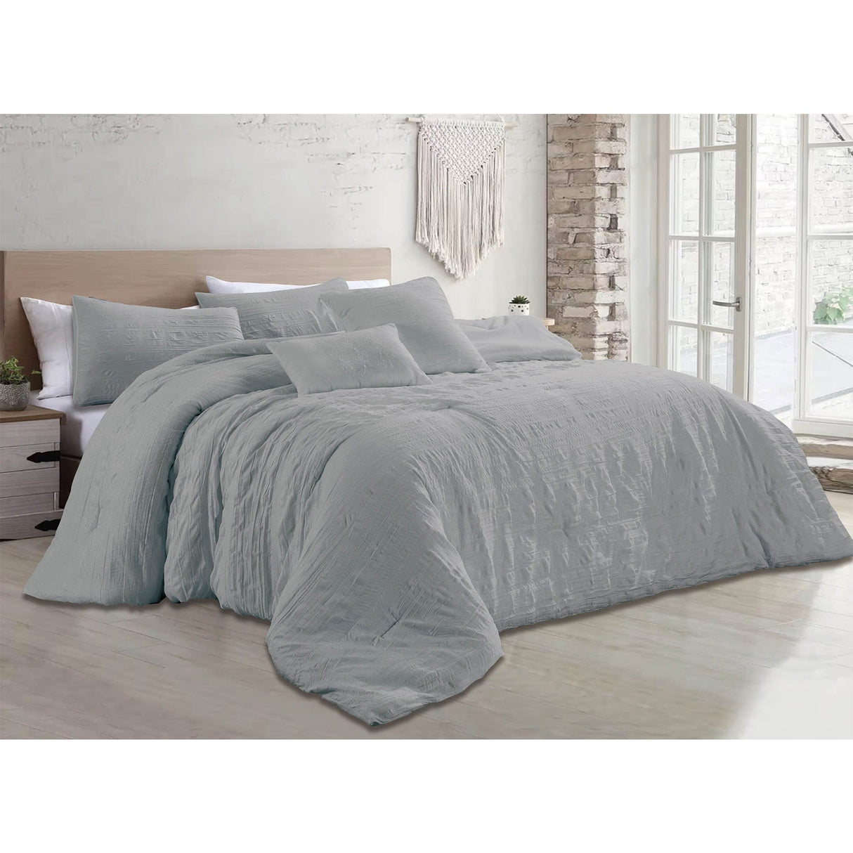 Astrid 5 Piece Crinkled Fabric Comforter Set from ShopBobbys