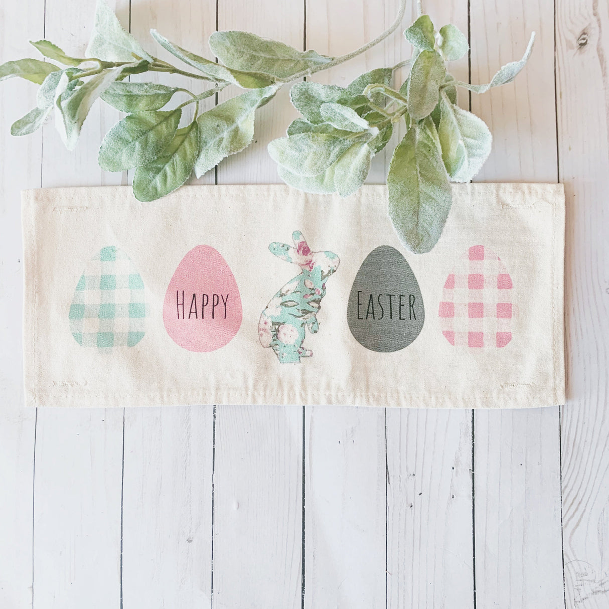 Holiday Panel: Spring, Pastel, Bunny, Buffalo Check, Gingham; EASTER EGGS From PillowPanels