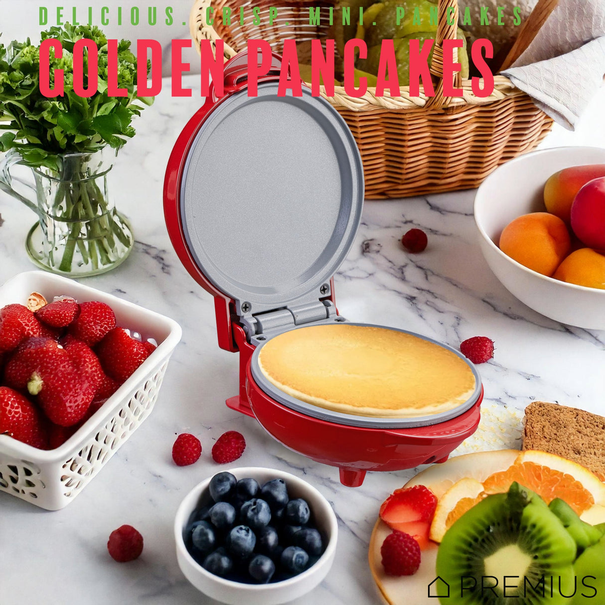 PREMIUS Ceramic Non-Stick Mini Snack Flat Griddle Maker, 4 Inch Mold from ShopBobbys