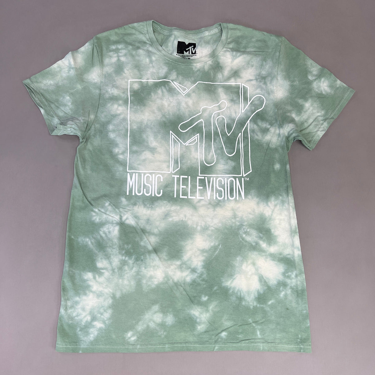 MTV Mint and White Tie-Dye Short Sleeve T-Shirt Women's Sz M 86947(New) from PayWut