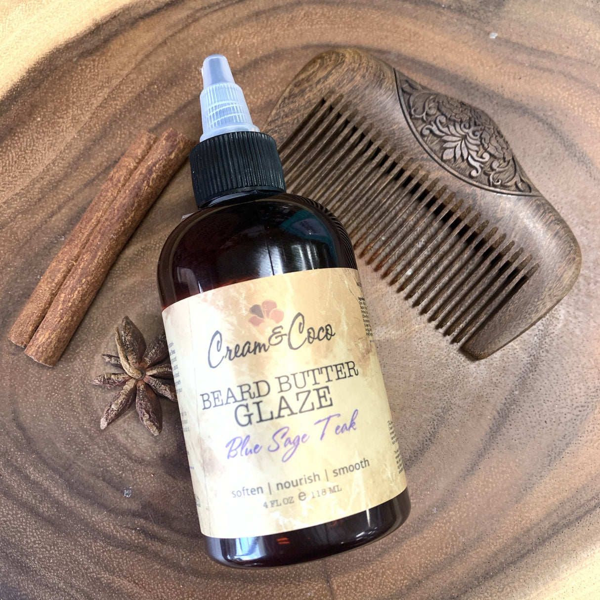 Blue Sage Teak Beard Glaze from Cream & Coco Skincare