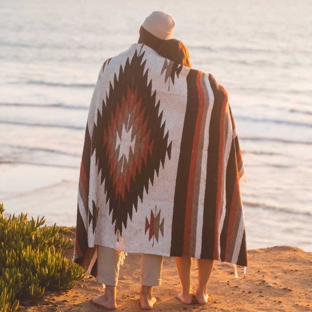 Tan Mexican Diamond Yoga Blanket from West Path