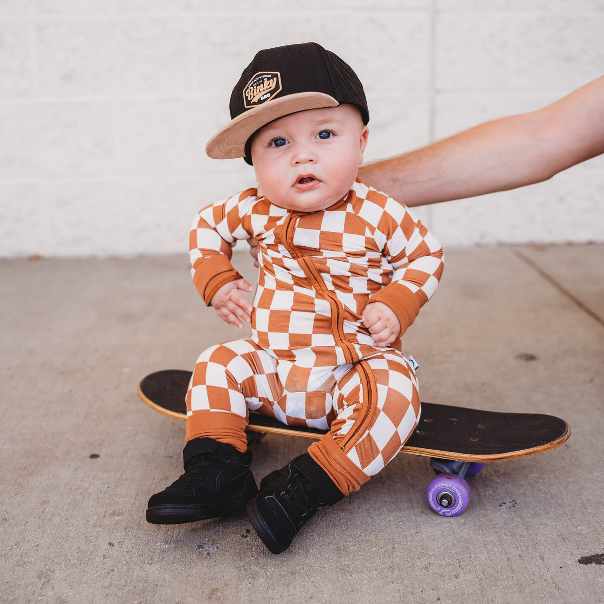COPPER CHECKERS DREAM ROMPER from DREAM BIG LITTLE CO
