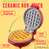 PREMIUS Ceramic Non-Stick Mini Snack Waffle Maker, 4 Inch Mold from ShopBobbys