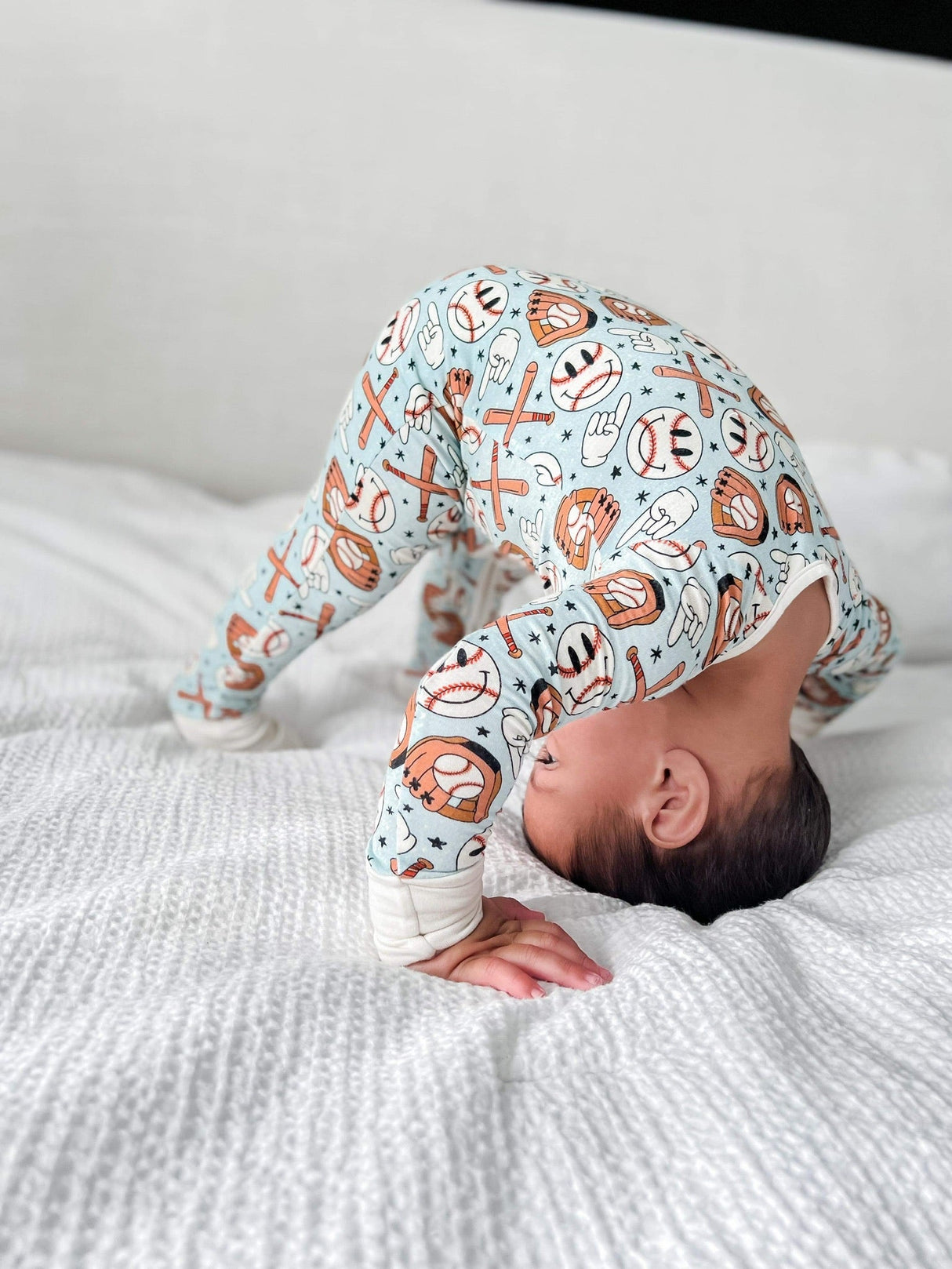 BASEBALL SMILEY DREAM ROMPER from DREAM BIG LITTLE CO