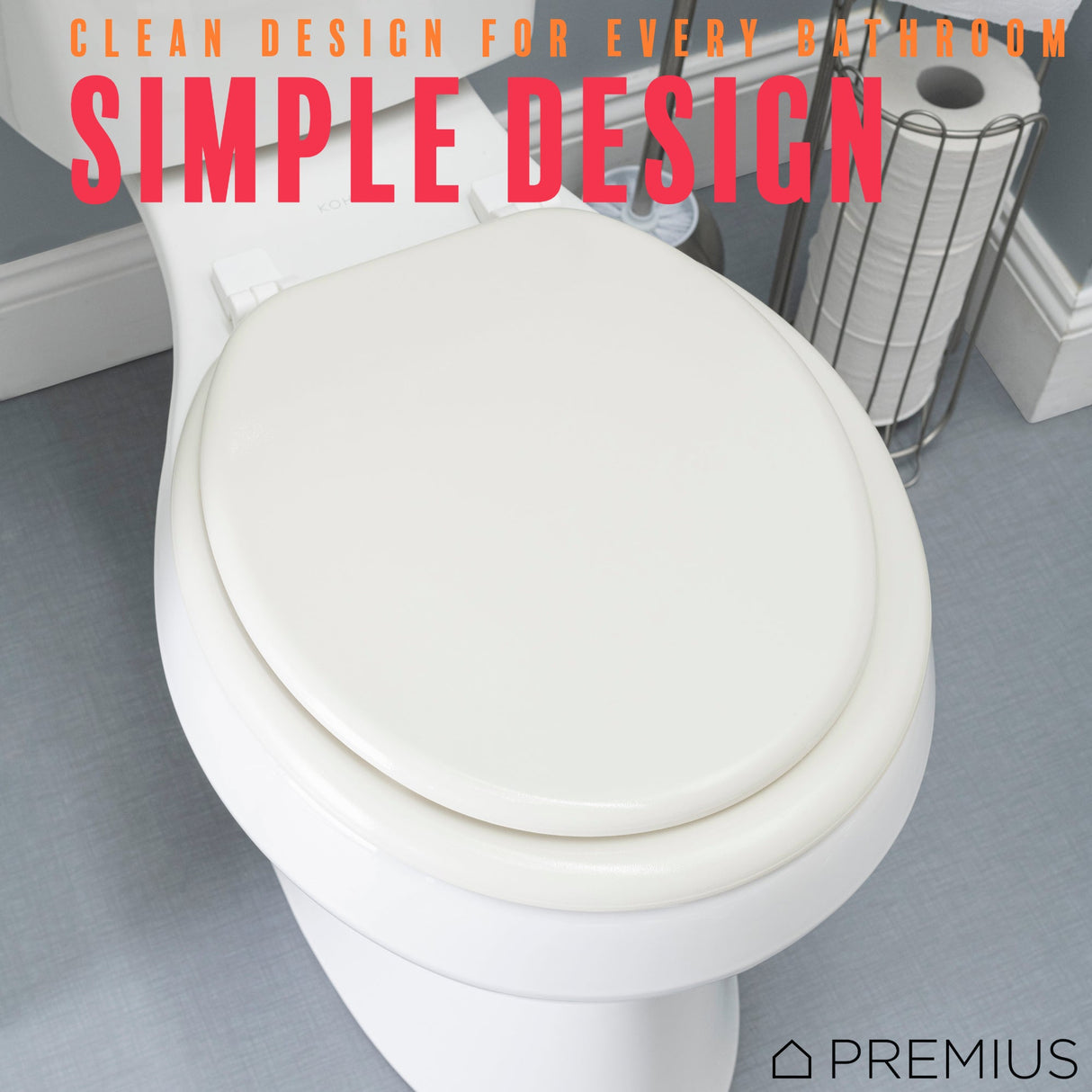 PREMIUS Wood Toilet Seat, Standard Round, 17 Inches from ShopBobbys