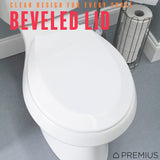 PREMIUS Slow Close Beveled Plastic Toilet Seat, Standard Round, 17 Inches from ShopBobbys