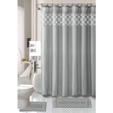 Tristan 18 Piece Shower Curtain with Embroidered Non-Slip Bath Rug and Towel Set from ShopBobbys