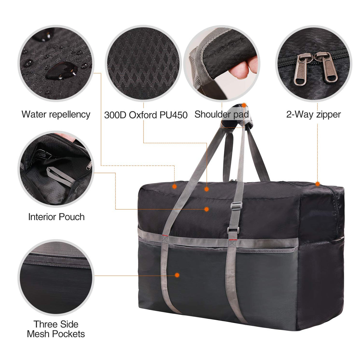 Large Foldable Travel Bag Lightweight Sports Bag 60/75/96L/100L From Redcamp