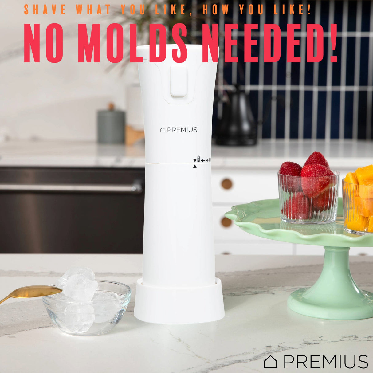 PREMIUS Rechargeable Cordless Hawaiian Shaved Ice Maker, Snow Cone Machine, White from ShopBobbys