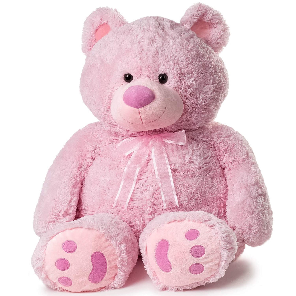 JOON Huge Teddy Bear With Ribbon, Pink from ShopBobbys