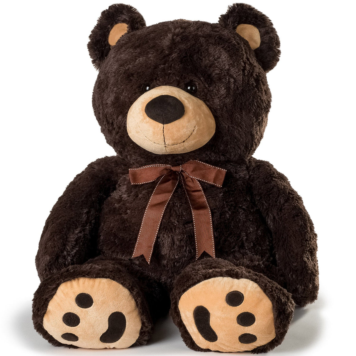 JOON Huge Teddy Bear With Ribbon, Dark Brown from ShopBobbys