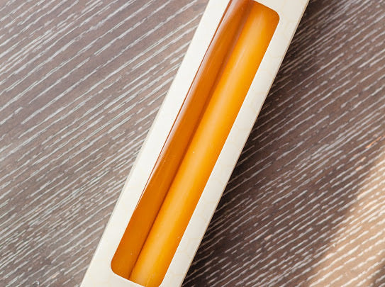 Pure Beeswax Taper Candles Set of 2- 10” Tapers (100%) from Wellness by Ari