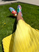 MM PURPLE LABEL - CANARY YELLOW PLEATED (PLUS SIZE) From Mia Mod
