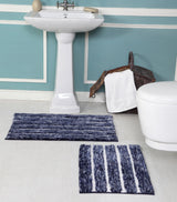 Premius Striped 2 Piece Non-Slip Bath Rug Set, 17x24, 20x32 Inches from ShopBobbys