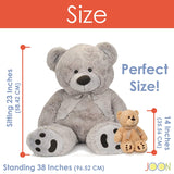 JOON Huge Teddy Bear With Ribbon, Light Gray from ShopBobbys