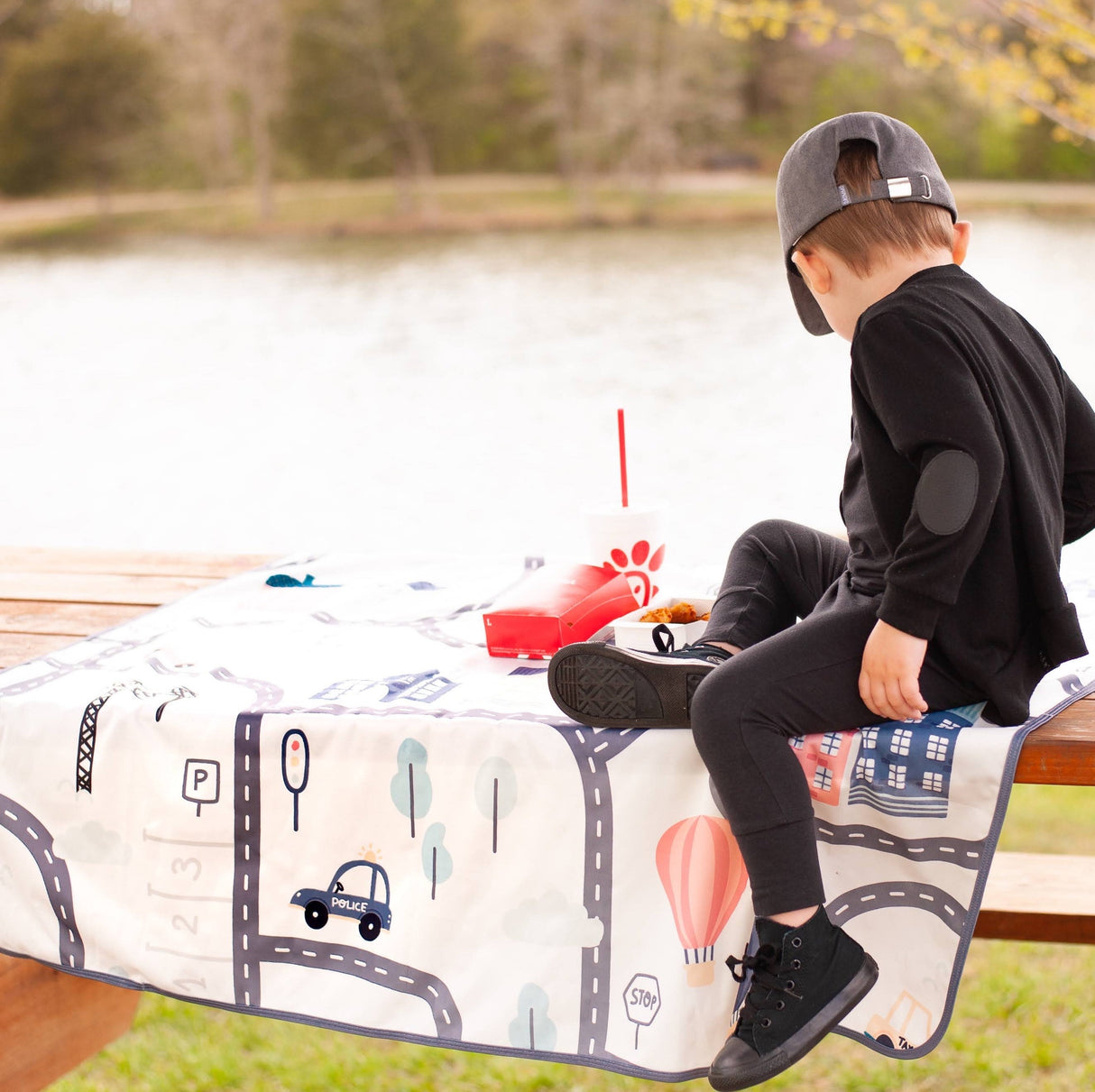 Tiny Town Splash Mat - A Waterproof Catch-All for Highchair Spills and More! from BapronBaby