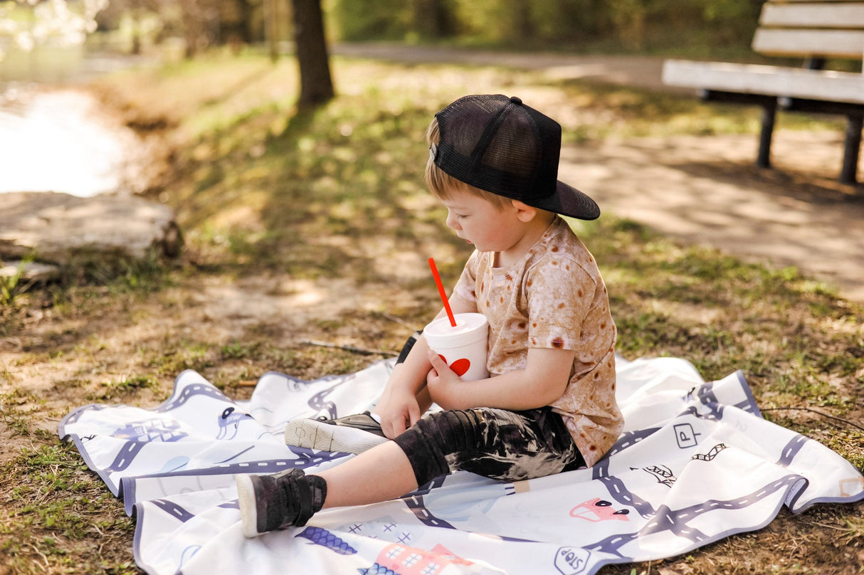 Tiny Town Splash Mat - A Waterproof Catch-All for Highchair Spills and More! from BapronBaby