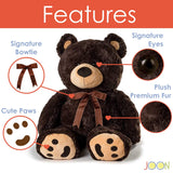 JOON Huge Teddy Bear With Ribbon, Dark Brown from ShopBobbys