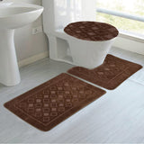 Jenny 3-Piece Diamond Plush Oversized Non-Slip Bath Rug Set from ShopBobbys