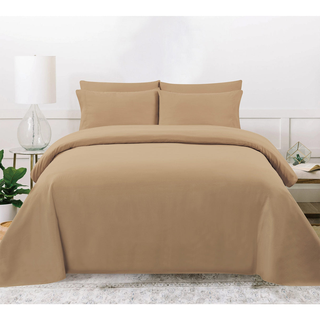 PREMIUS 4-6 Piece Solid Microfiber Wrinkle-Free Sheet Set from ShopBobbys