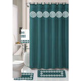 Cynthia 18 Piece Shower Curtain with Embroidered Non-Slip Bath Rug and Towel Set from ShopBobbys