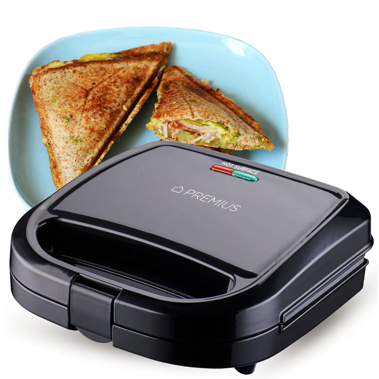 PREMIUS Ceramic Non-Stick Double Slice Sandwich Maker, 8.25x4.75 Inch Mold from ShopBobbys