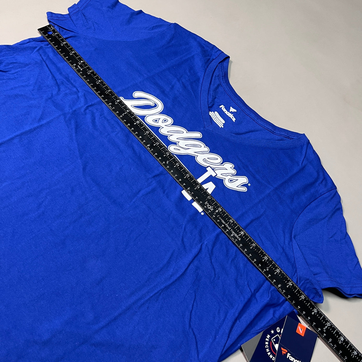FANATICS Los Angeles Dodgers Baseball V-neck T-shirt Women's Sz 3XL Blue MLBT3970 (New) from PayWut