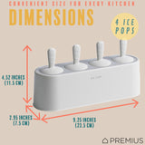 PREMIUS 4 Silicone Ice Pop Maker Mold Set, White, 9.25x2.95x4.52 Inches from ShopBobbys