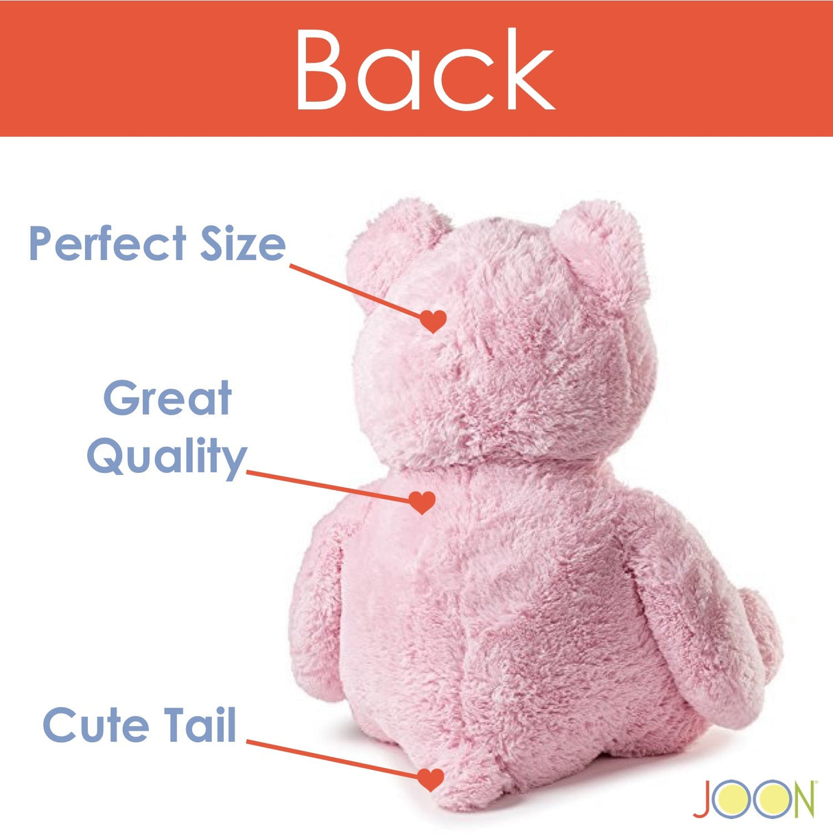 JOON Huge Teddy Bear With Ribbon, Pink from ShopBobbys