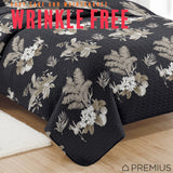 PREMIUS Mia 3 Piece Microfiber Wrinkle-Free Quilt Set, Black-Taupe from ShopBobbys