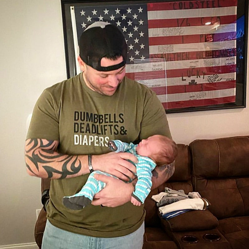 Military Green Triple D T-Shirt from DadBod Apparel
