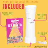 PREMIUS Rechargeable Cordless Hawaiian Shaved Ice Maker, Snow Cone Machine, White from ShopBobbys