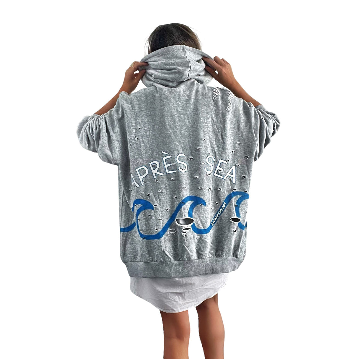 'Apres Sea' Painted Hoodie from Wren + Glory