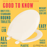 PREMIUS Beveled Plastic Toilet Seat, Standard Round, 17 Inches from ShopBobbys
