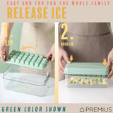 PREMIUS 2 Tray Ice Cube Tray with Container and Scoop, Yellow-Clear from ShopBobbys